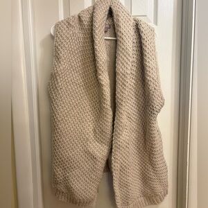 J. Jill Taupe Knit Cardigan Vest